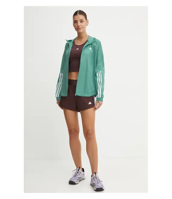 Αντιανεμικό adidas Performance Hyperglam χρώμα: τιρκουάζ, IX3215