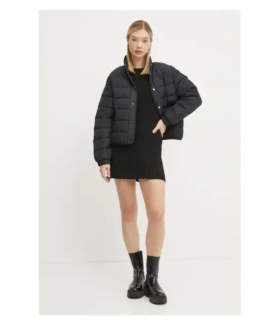 Μπουφάν Hollister Co. χρώμα: μαύρο, KI344-4102