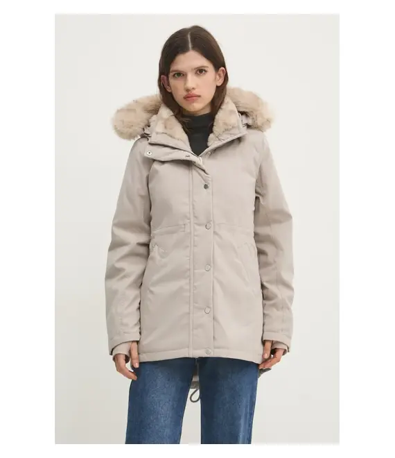 Μπουφάν Hollister Co. χρώμα: μπεζ, KI344-4505