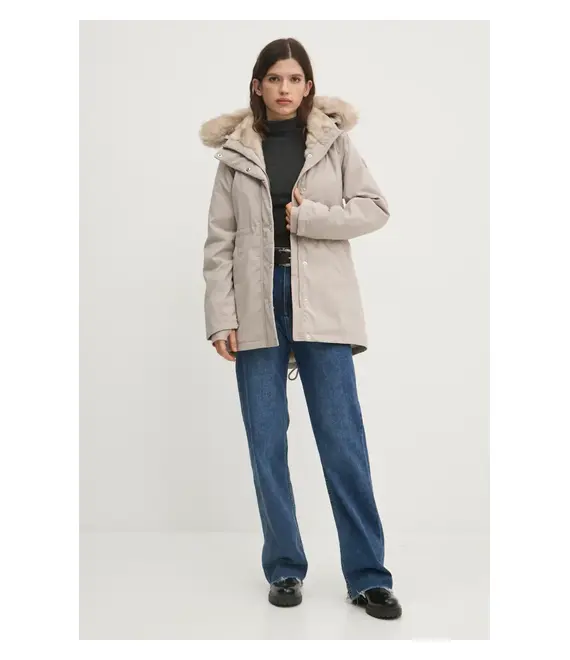 Μπουφάν Hollister Co. χρώμα: μπεζ, KI344-4505