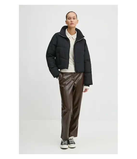 Μπουφάν Hollister Co. χρώμα: μαύρο, KI344-4621