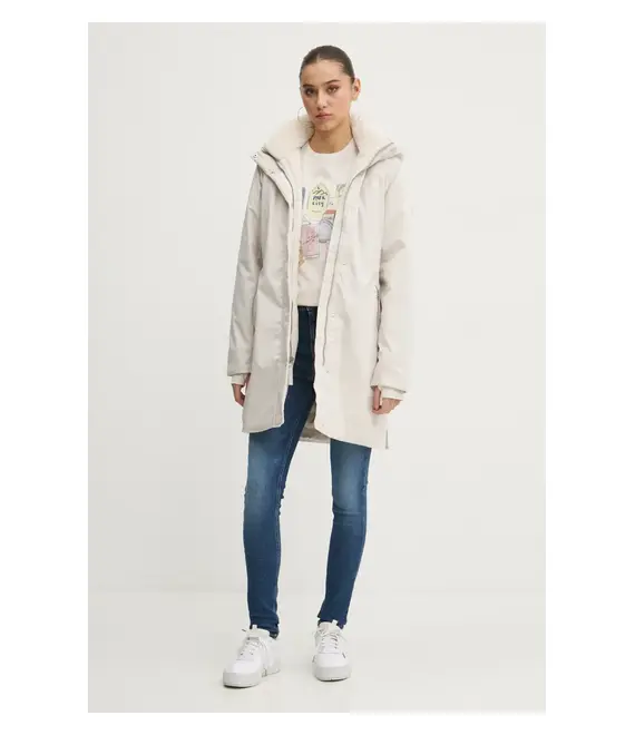 Μπουφάν Hollister Co. χρώμα: μπεζ, KI344-4658
