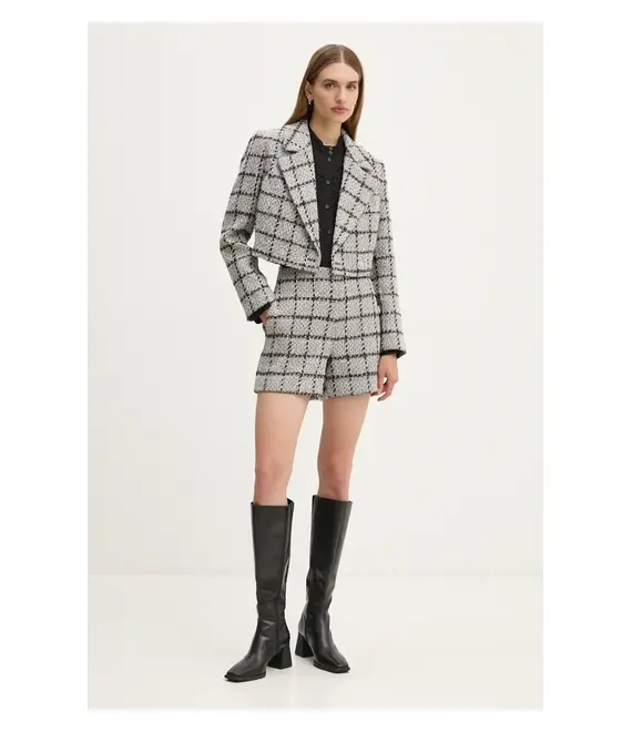 Σακάκι Bruuns Bazaar DoxaBBNanyas short blazer χρώμα: γκρι, BBW4175