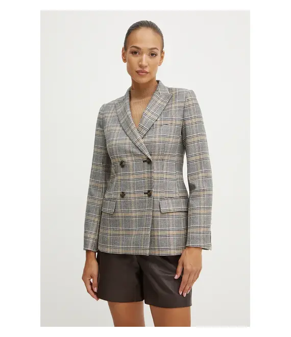 Μάλλινο σακάκι Weekend Max Mara χρώμα: μαύρο, 2425046052600