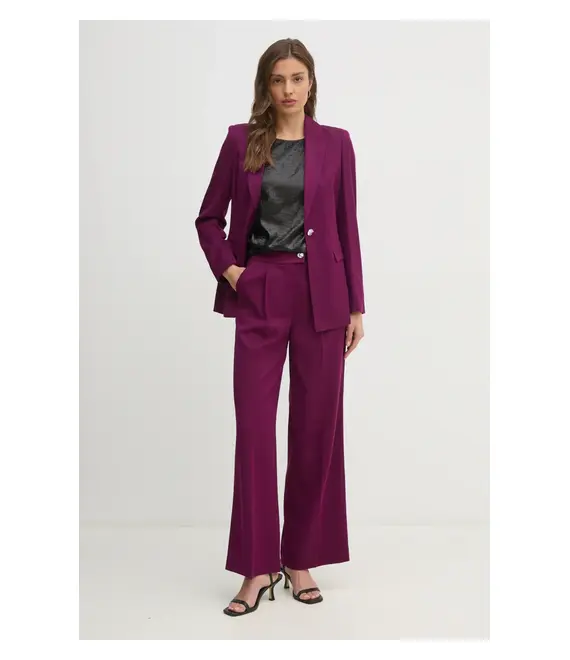 Μπλέιζερ με μίγμα μαλλιού United Colors of Benetton χρώμα: μοβ, 27UPDW02L
