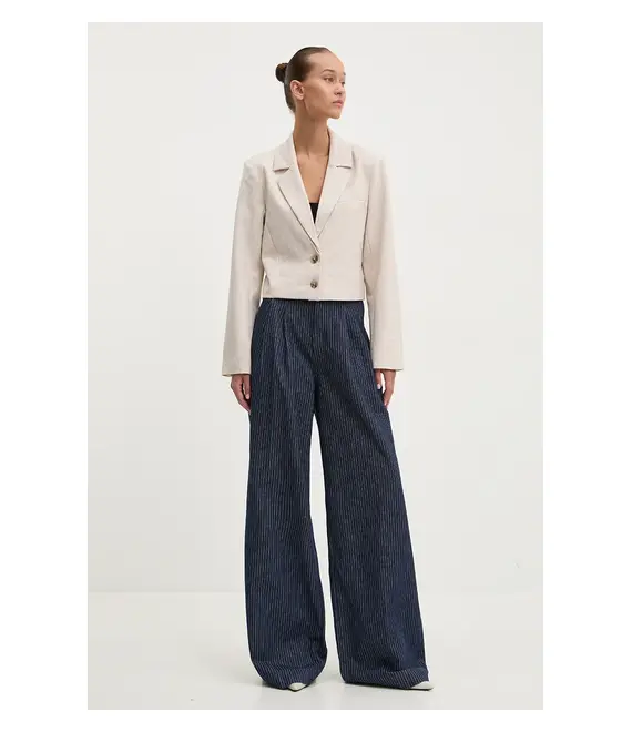 Σακάκι Abercrombie & Fitch χρώμα: μπεζ, KI144-4142