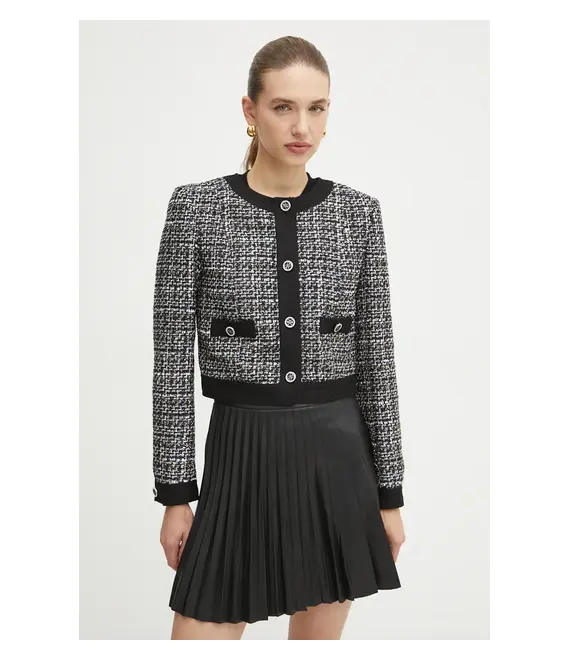 Σακάκι Guess YVONNE χρώμα: μαύρο, W4BN61 WGIL2