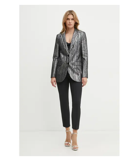 Σακάκι MICHAEL Michael Kors χρώμα: ασημί, MF4100CF12