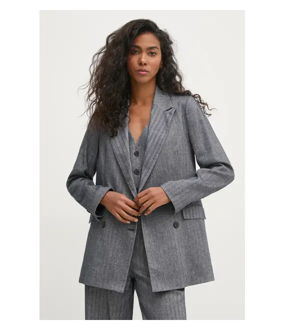 Blazer με μείγμα λινών Hoss Intropia χρώμα: ναυτικό μπλε, 5478073
