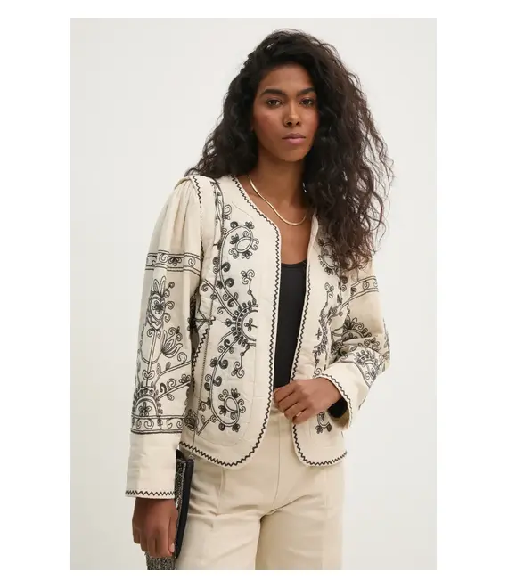 Blazer με μείγμα λινών Hoss Intropia χρώμα: μπεζ, 5478075
