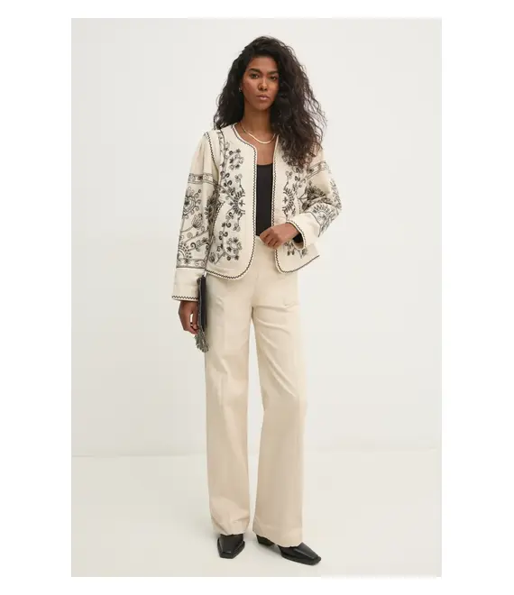Blazer με μείγμα λινών Hoss Intropia χρώμα: μπεζ, 5478075