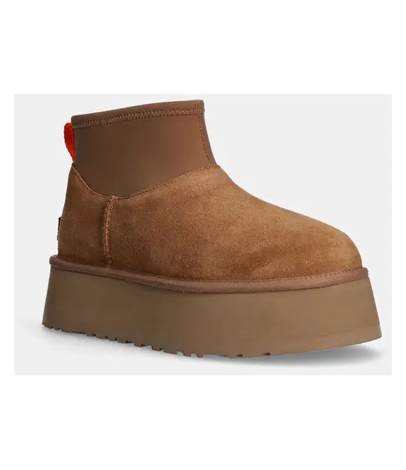 Μπότες σουέτ UGG Classic Mini Dipper χρώμα: καφέ, 1168170-CHE