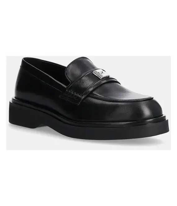 Δερμάτινα μοκασίνια Calvin Klein LOAFER W/HW LTH χρώμα: μαύρο, HW0HW02182