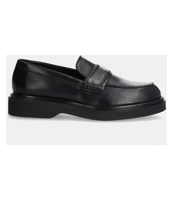 Δερμάτινα μοκασίνια Calvin Klein LOAFER W/HW LTH χρώμα: μαύρο, HW0HW02182
