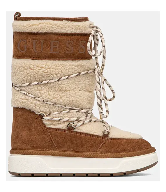 Μπότες χιονιού Guess UNDELA2 χρώμα: καφέ, FLFUN2 FUR11
