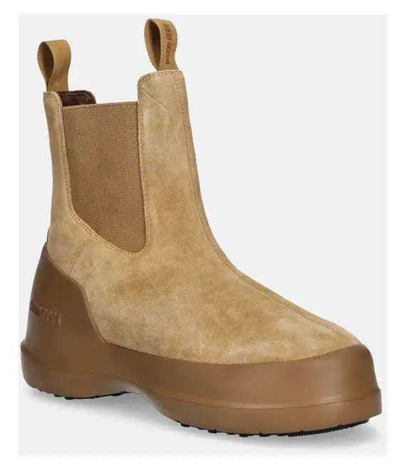 Σουέτ μπότες τσέλσι Moon Boot MB LUNA CHELSEA SUEDE χρώμα: καφέ, 80D2480050 L003