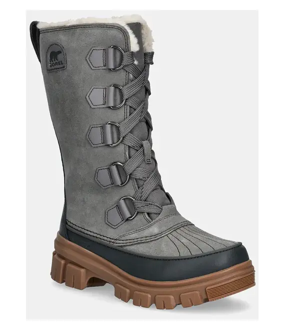 Μπότες χιονιού σουέτ Sorel TORINO V TALL WP OUTDRY χρώμα: γκρι, 2106691052