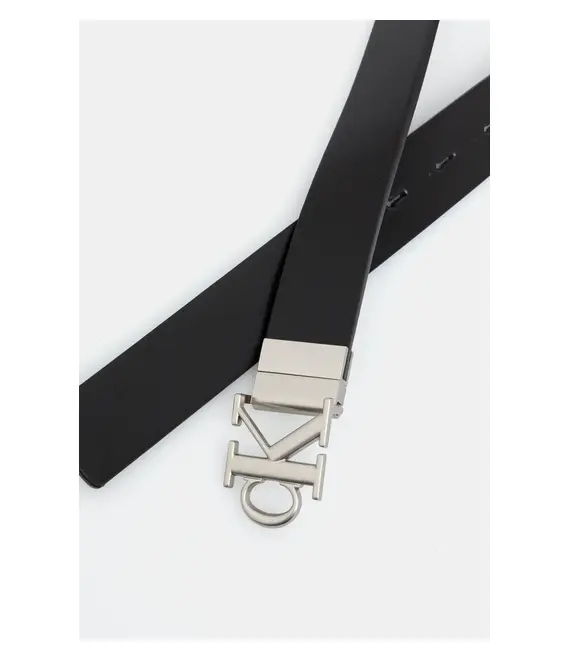 Αναστρέψιμη δερμάτινη ζώνη Calvin Klein Jeans χρώμα: μαύρο, K60K612288
