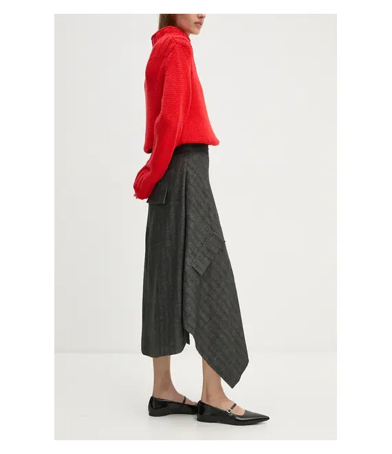Φούστα Remain Striped Draped χρώμα: γκρι, 502080000
