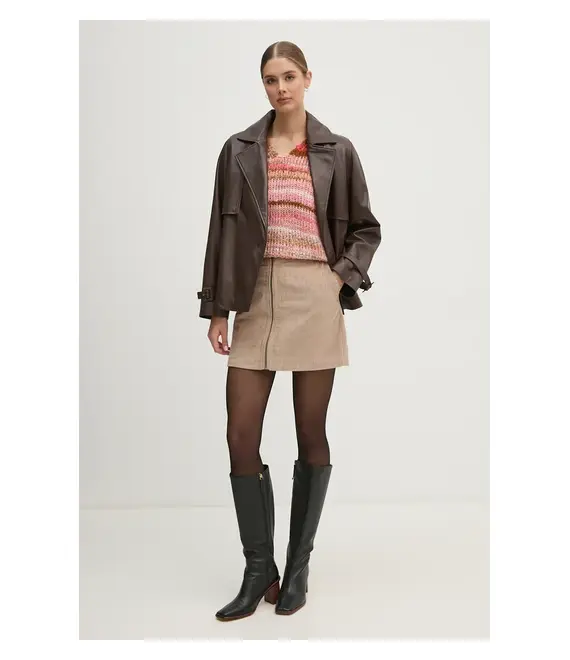 Φούστα κοτλέ Pepe Jeans CASSIE χρώμα: μπεζ, PL901154