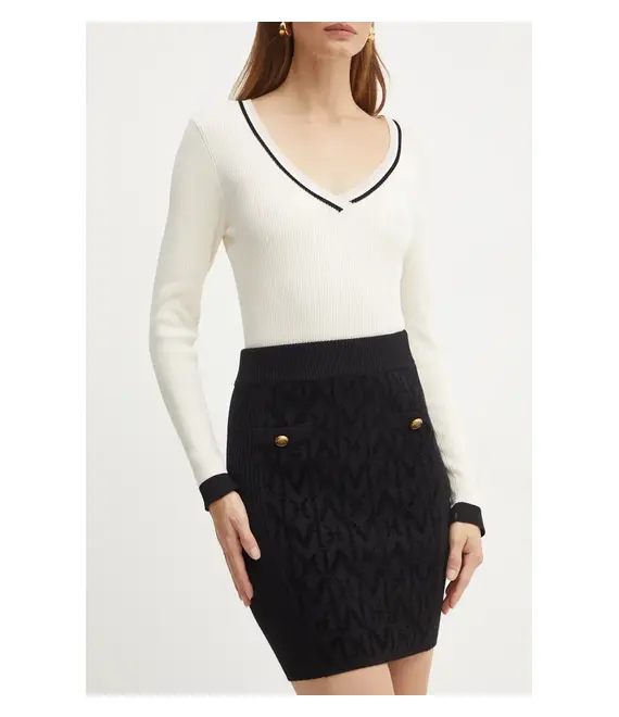 Φούστα Marciano Guess HERMIONE χρώμα: μαύρο, 4BGD01 5661Z