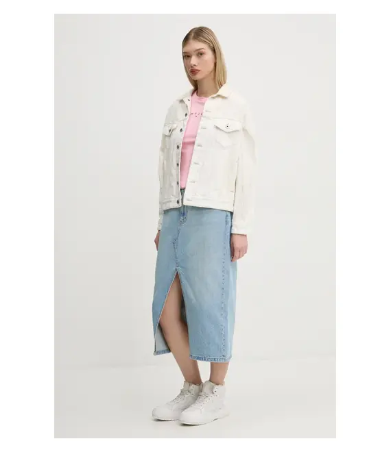 Τζιν φούστα Abercrombie & Fitch χρώμα: μπλε, KI143-3206