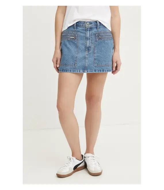 Τζιν φούστα Abercrombie & Fitch χρώμα: μπλε, KI143-4346