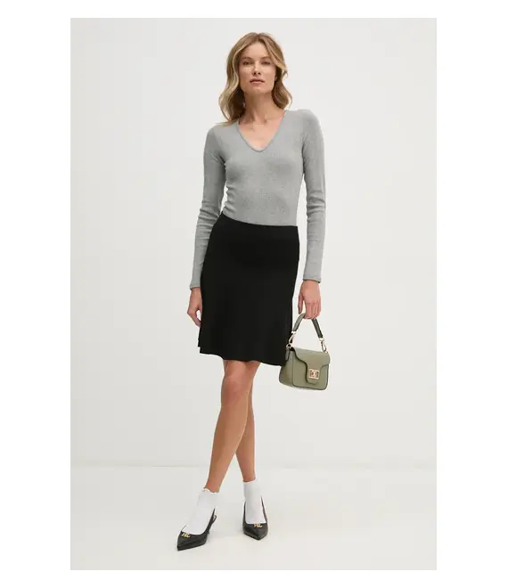 Φούστα Lacoste χρώμα: μαύρο, JF2540