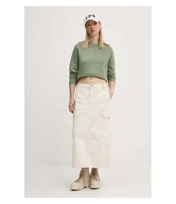Βαμβακερή φούστα Dickies DUCK CANVAS χρώμα: γκρι, DK0A4Z2R