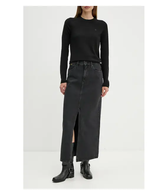 Τζιν φούστα G-Star Raw χρώμα: μαύρο, D24385-D772