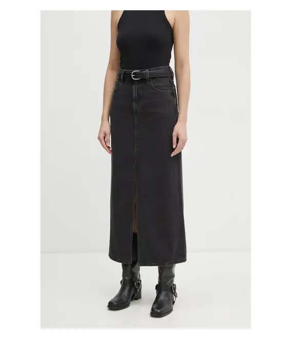 Τζιν φούστα G-Star Raw χρώμα: μαύρο, D24385-D772