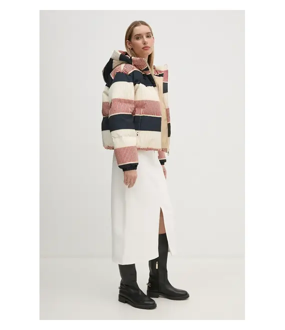 Τζιν φούστα Tommy Hilfiger χρώμα: μπεζ, WW0WW43466