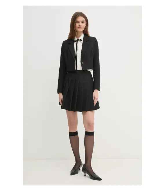 Φούστα Tommy Hilfiger χρώμα: μαύρο, WW0WW43626