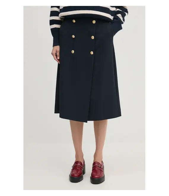 Φούστα Tommy Hilfiger χρώμα: ναυτικό μπλε, WW0WW43628