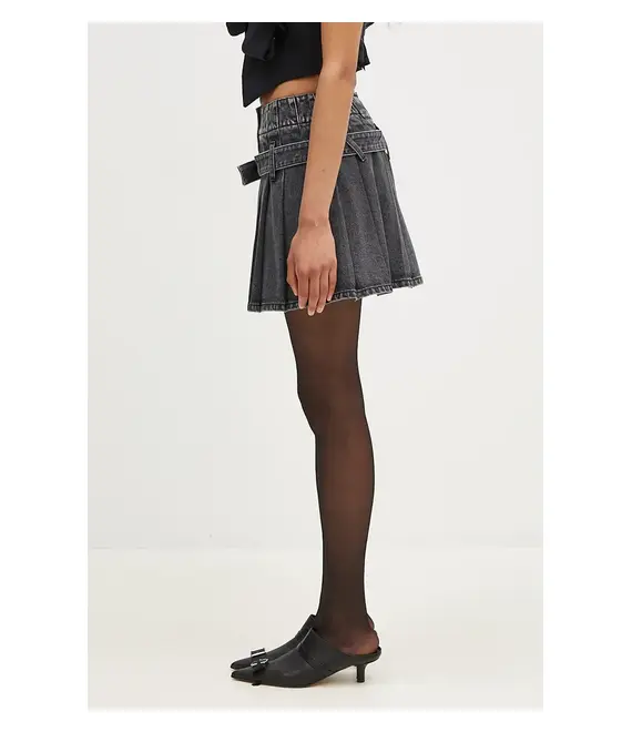Τζιν φούστα AMBUSH Denim Pleats Skirt χρώμα: μαύρο, BWYF002F24DEN0011100