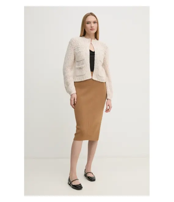 Φούστα Sisley χρώμα: μπεζ, 122NM000F