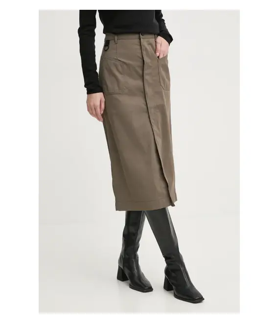 Φούστα G-Star Raw χρώμα: καφέ, D25238-D728