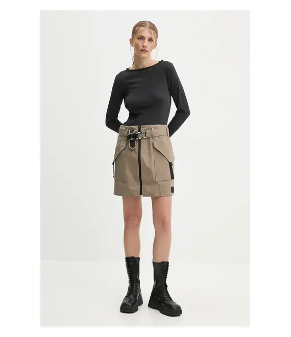 Φούστα G-Star Raw χρώμα: μπεζ, D25239-D720