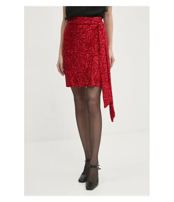 Φούστα Never Fully Dressed Sequin Mini Jaspre Skirt χρώμα: κόκκινο, NFDSK593
