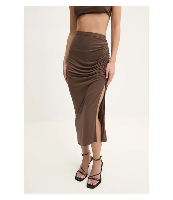 Φούστα Rick Owens Lilies χρώμα: καφέ, LI02D5310RV