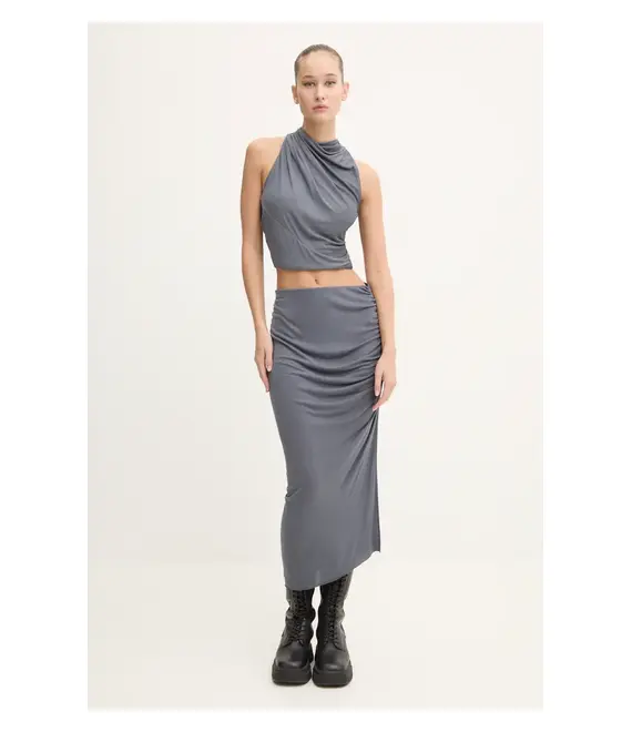 Φούστα Rick Owens Lilies χρώμα: γκρι, LI02D5310RV