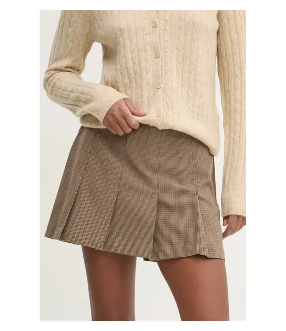 Φούστα Abercrombie & Fitch χρώμα: καφέ, KI143-4214
