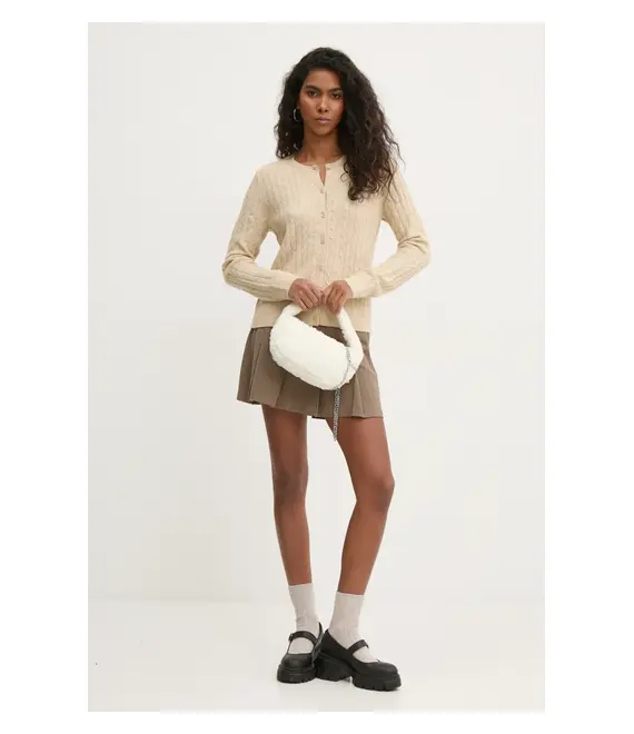 Φούστα Abercrombie & Fitch χρώμα: καφέ, KI143-4214