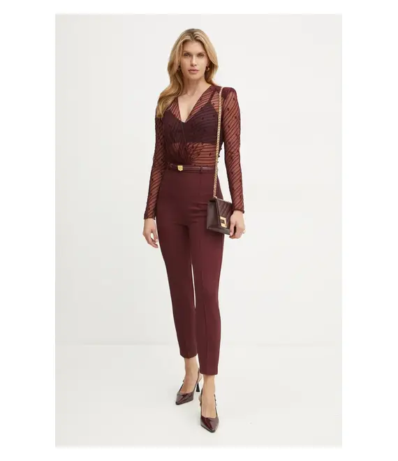 Ολόσωμη φόρμα Elisabetta Franchi χρώμα: μπορντό, TU02146E2