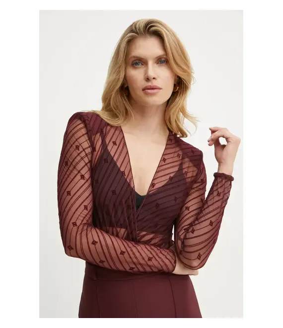 Ολόσωμη φόρμα Elisabetta Franchi χρώμα: μπορντό, TU02146E2