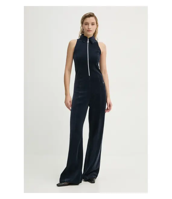 Βελούδινη ολόσωμη φόρμα G-Star Raw χρώμα ναυτικό μπλε με γιακά D25740-D428