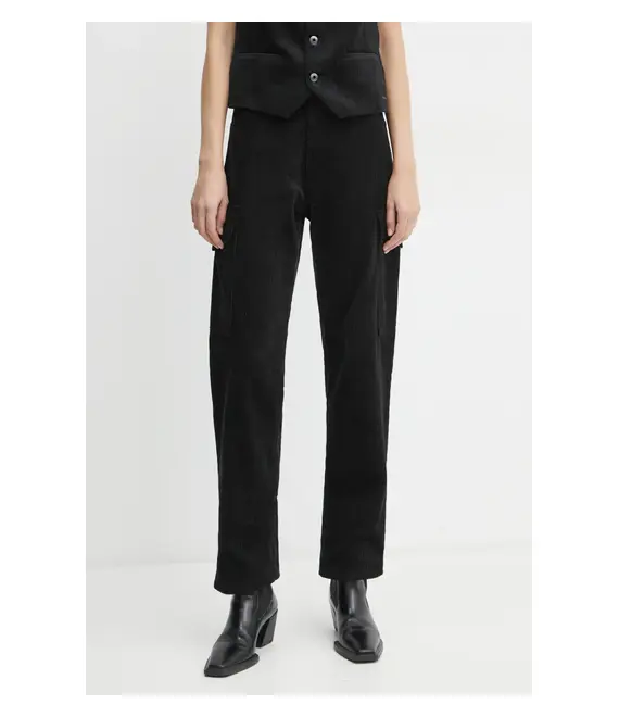 Κοτλέ παντελόνι G-Star Raw χρώμα: μαύρο, D25761-D727