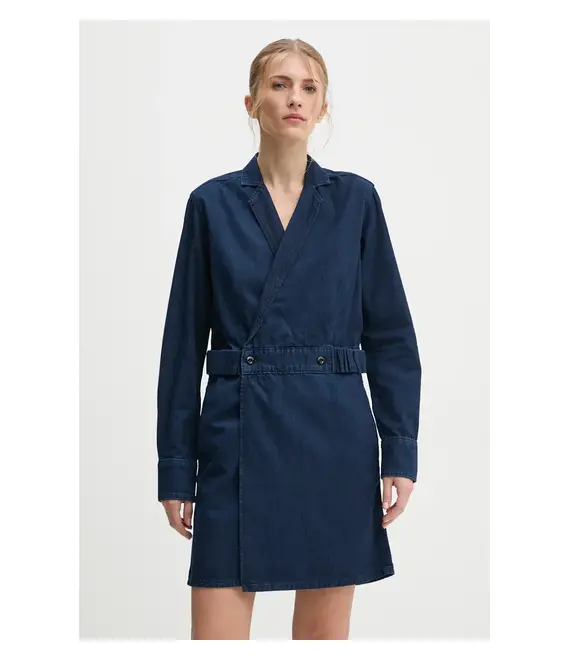 Φόρεμα τζιν G-Star Raw χρώμα: ναυτικό μπλε, D25350-D539