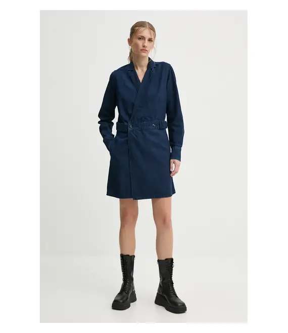 Φόρεμα τζιν G-Star Raw χρώμα: ναυτικό μπλε, D25350-D539