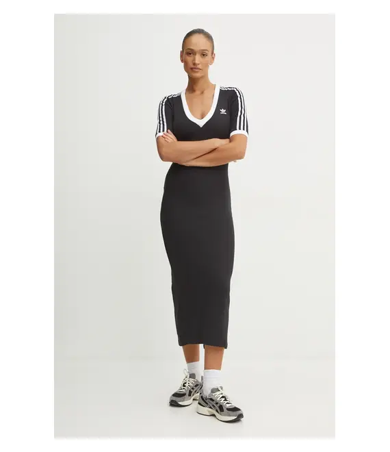 Φόρεμα adidas Originals χρώμα: μαύρο, IX6962